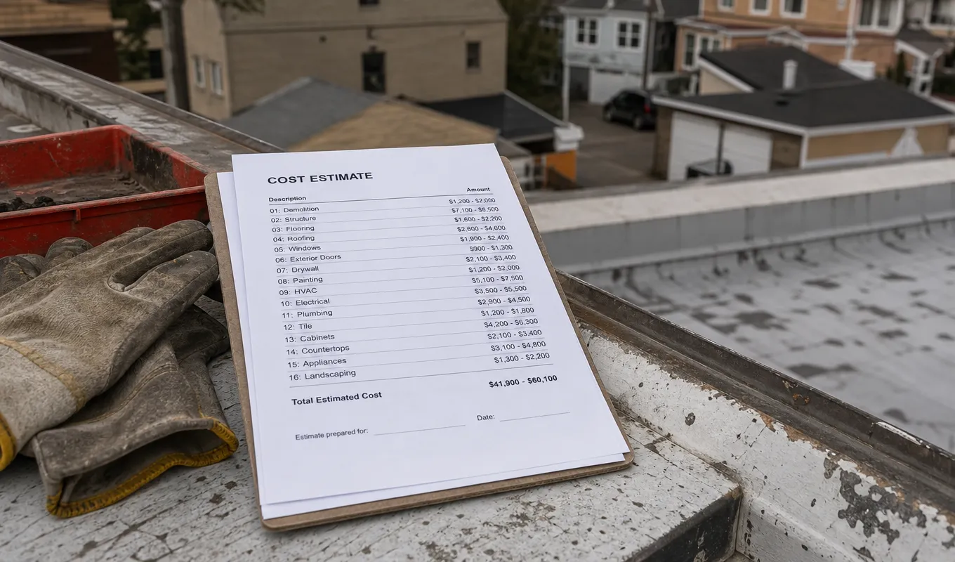 The Small-Business Range Printed cost breakdown sheet for a small business website